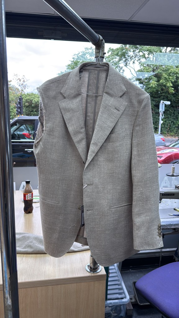 Jacket sleeves shortened from the shoulder, not the cuff